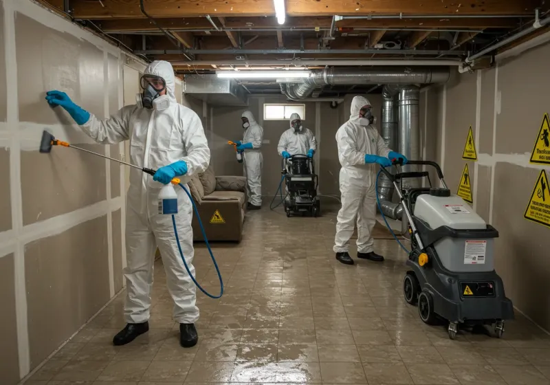 Basement Moisture Removal and Structural Drying process in Brices Creek, NC